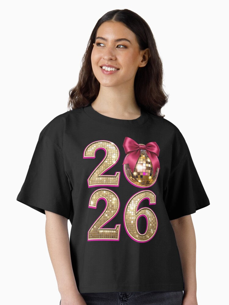 2026 Disco Ball New Year Design Boxy T Shirt T Shirt High Search Demand Modern Aesthetic