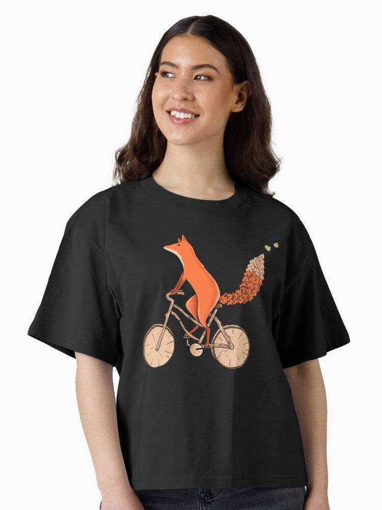 Fox Bicycle Boxy T Shirt Boxy T Shirt Viral TikTok Boxy Fit