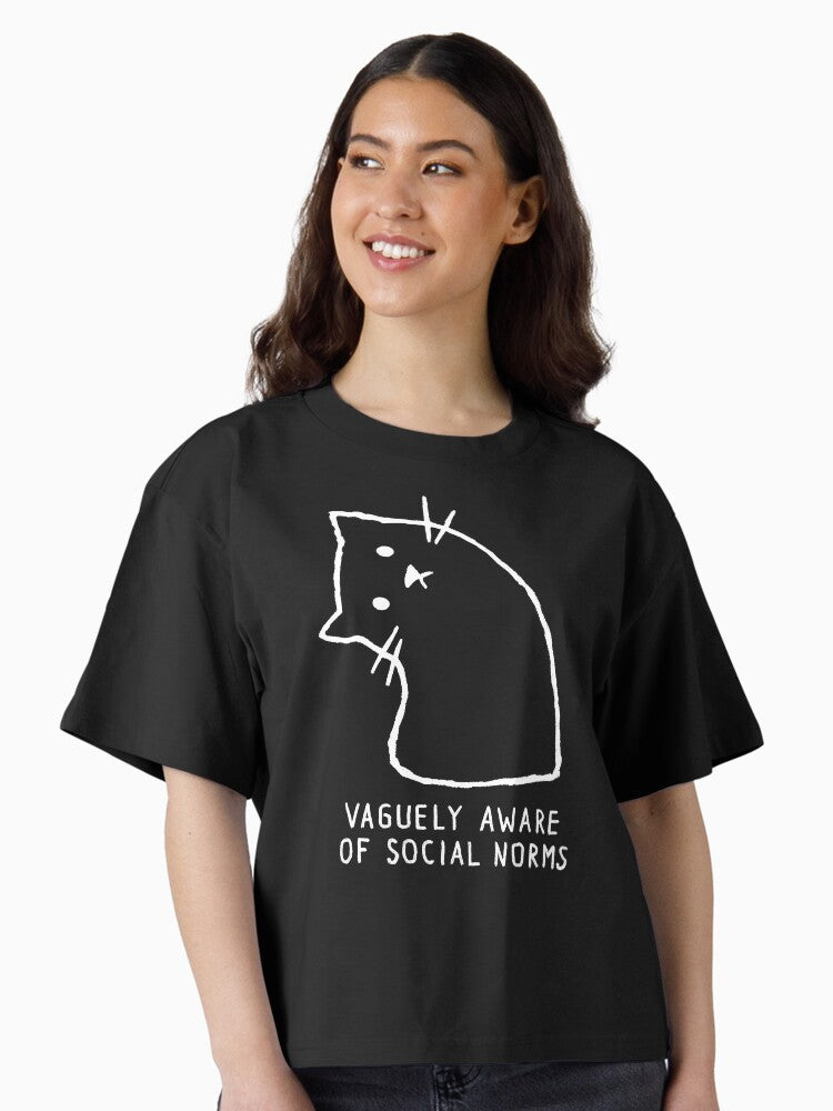 Vaguely Aware of Social Norms Boxy T Shirt Boxy T Shirt Streetwear Style Gift Ready