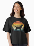 Labrador Dog Retro Vintage Boxy T Shirt Boxy T Shirt Comfort Fit Relaxed Style