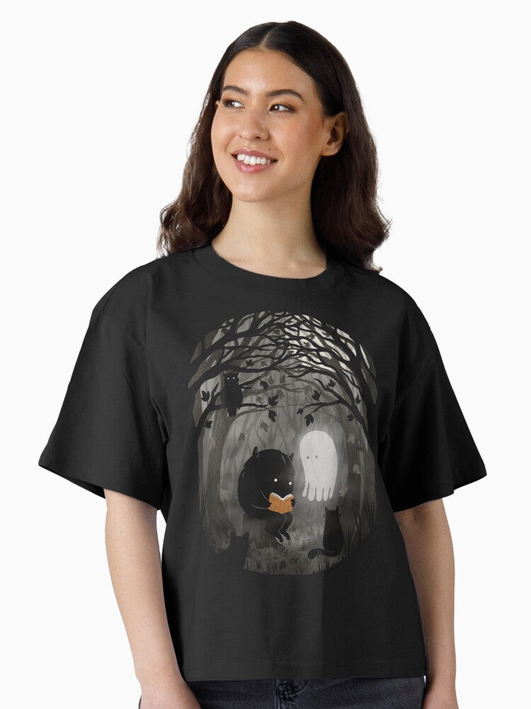 A Quiet Spooky Spot Book Reading Monster Boxy T Shirt Boxy T Shirt Trending US Gift Ready
