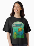 aquarium octopus whale shark frog artwork asian style Boxy T Shirt Boxy T Shirt Streetwear Style Boxy Fit