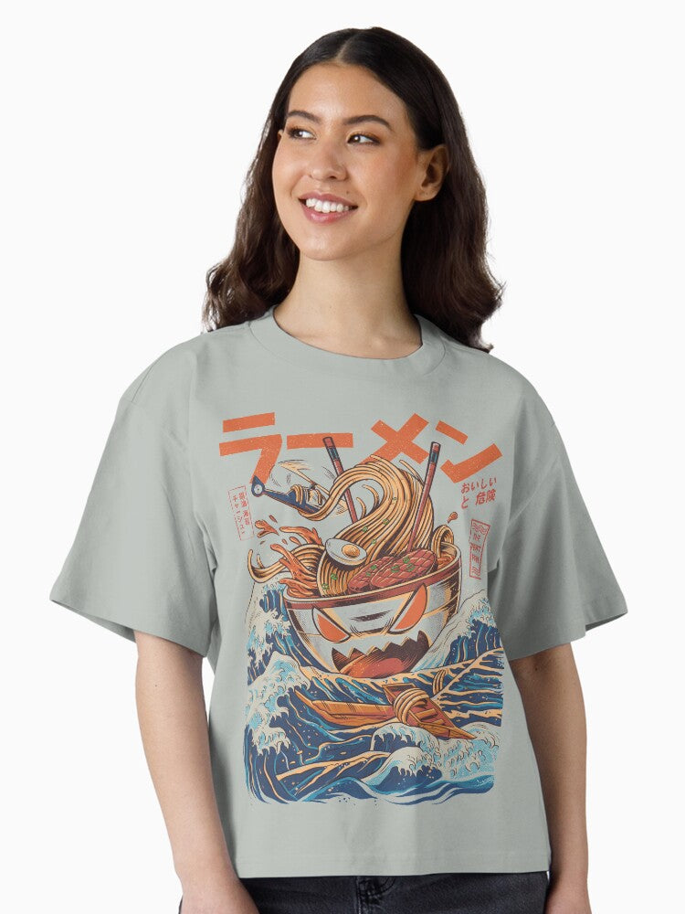 The Great Ramen off Kanagawa Boxy T Shirt Women T Shirt High Search Demand Fan Favorite