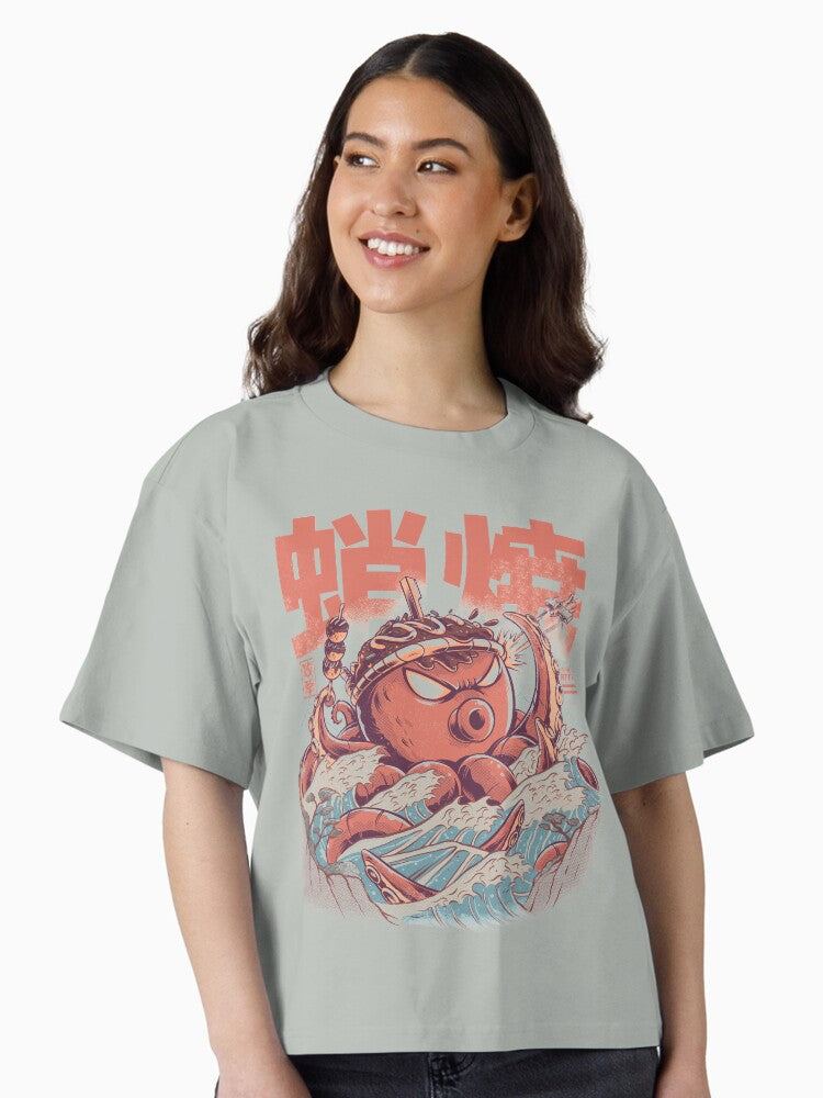 Takoyaki Attack Boxy T Shirt Boxy T Shirt Trending US Modern Aesthetic