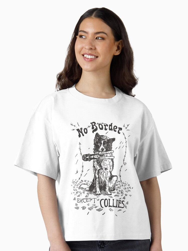 No Border except Collies Boxy T Shirt Boxy T Shirt Viral TikTok Modern Aesthetic