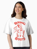 Bring Your Ass Kicking Boots Cool Retro Cowgirl With A Gun A Great Gift Idea For Women Boxy T Shirt Boxy T Shirt