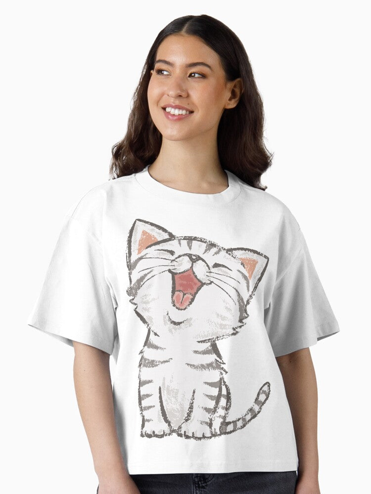 American Shorthair happy Boxy T Shirt Boxy T Shirt Comfort Fit Modern Aesthetic