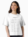 Sinhala Alphabet Chart Sinhalese Language Learning Chart White Boxy T Shirt Boxy T Shirt Trending US Relaxed Style