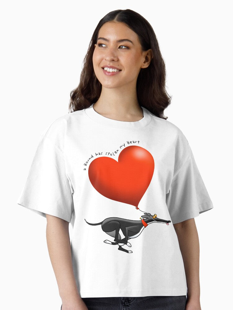 Stolen Heart black hound Boxy T Shirt Boxy T Shirt Streetwear Style Boxy Fit