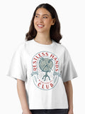 Restless Hands Club Red Boxy T Shirt Boxy T Shirt Streetwear Style Boxy Fit