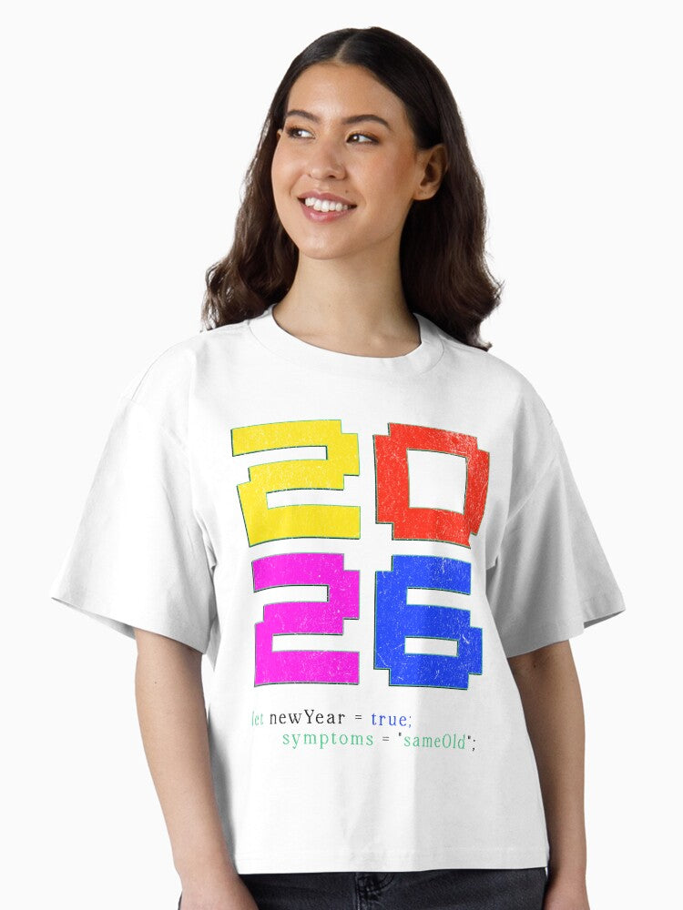 Pixel Code Style 2026 Same Old Symptoms 90s Chronic Illness Humor Boxy T Shirt T Shirt Trending US Gift Ready