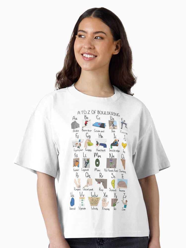 A to Z of Bouldering Boxy T Shirt Boxy T Shirt Streetwear Style Relaxed Style