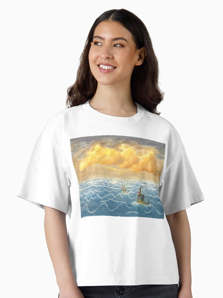 Chasing the Golden Sea Tide Boxy T Shirt Boxy T Shirt High Search Demand Relaxed Style