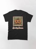 Spooky Season Pumpkin Stamp Design Classic T Shirt