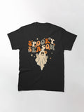 Spooky Season Hippie Boo Ghost Retro Groovy Halloween Classic T Shirt