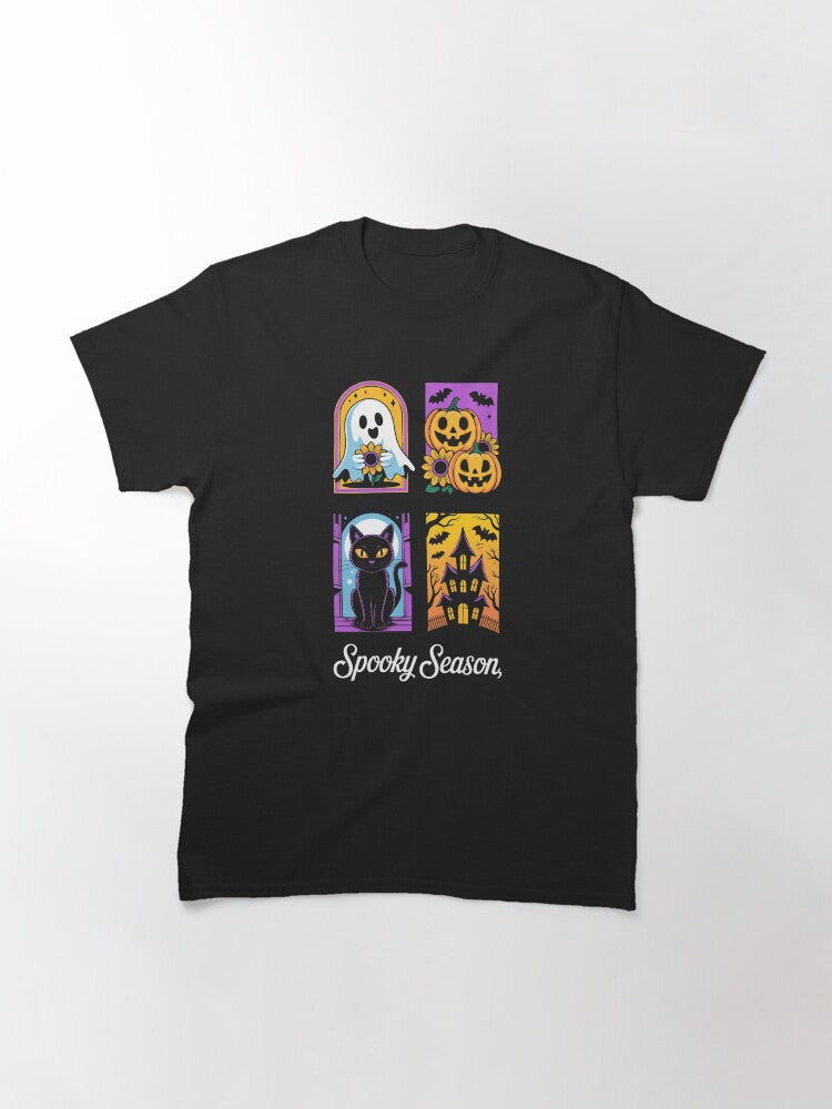 Spooky Season Ghost And Pumpkin Vintage Halloween Classic T Shirt