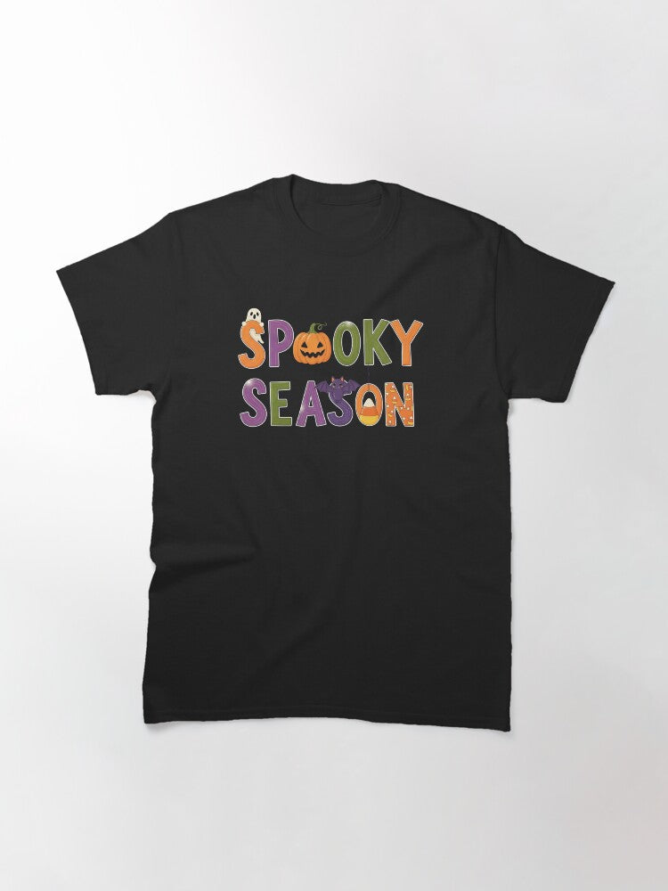 Spooky Season Halloween Cute Ghost Pumpkin Bat Classic T Shirt