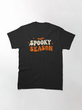 Spooky Season Halloween Ghost And Pumpkin Typography Design Classic T Shirt