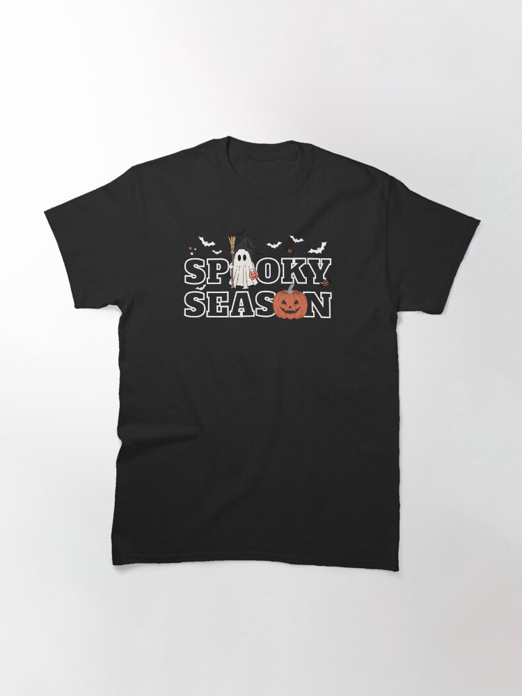 WHITE Spooky Season Shirt Halloween Shirt Halloween Season Shirt Fall Crewneck Cute And Scary Crewnecklogoanalyze