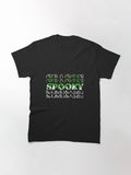 Spooky Season Texts With Scary Green Halloween Background Classic T Shirt