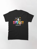 Spooky Season Retro Halloween Party Funny Cute Ghost Pumpkin Classic T Shirt