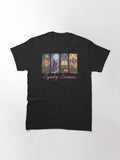 Watercolor Halloween Spooky Season Vector Art Haunted Witchy Gothic Aesthetic 4 Panel Classic T Shirt