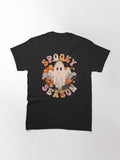 Mens Groovy Spooky Season Ghost Groovy Retro Halloween Gift For Women Kids Classic T Shirt