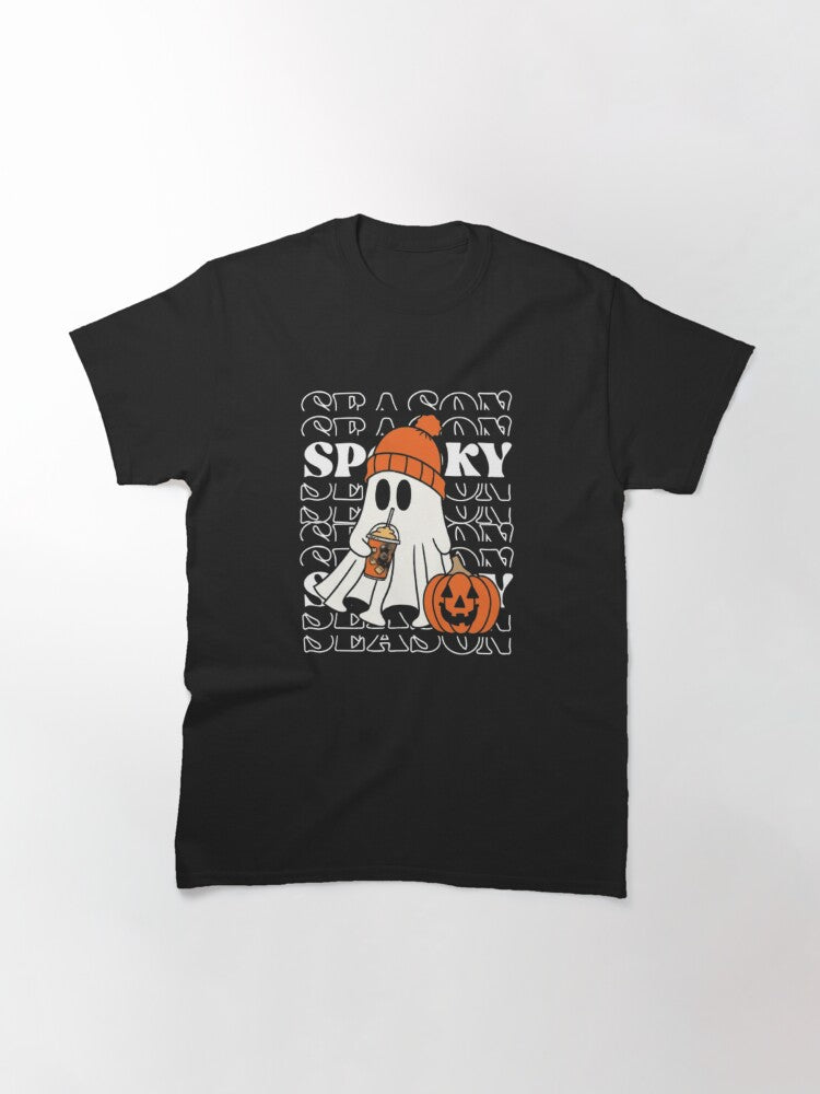 Cozy Ghost Pumpkin Spice Latte Spooky Season Aesthetic Classic T Shirt