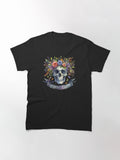Spooky Season Floral Ghost Skull Spooky Halloween October Classic T Shirt