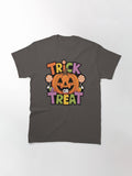 Trick Or Treat Celebrate Halloween With Festive Pumpkin Designs Spooky Candies And Bold Crafty Classic T Shirt Minimal S