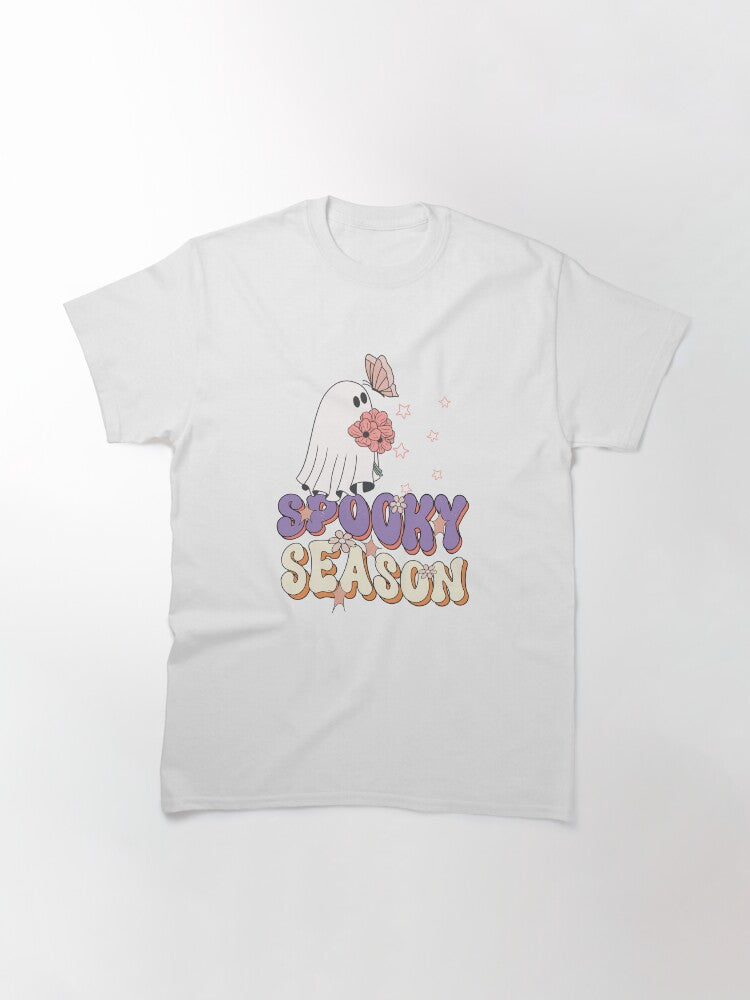 Cute Retro Ghost Spooky Season Aesthetic Design Classic T Shirt