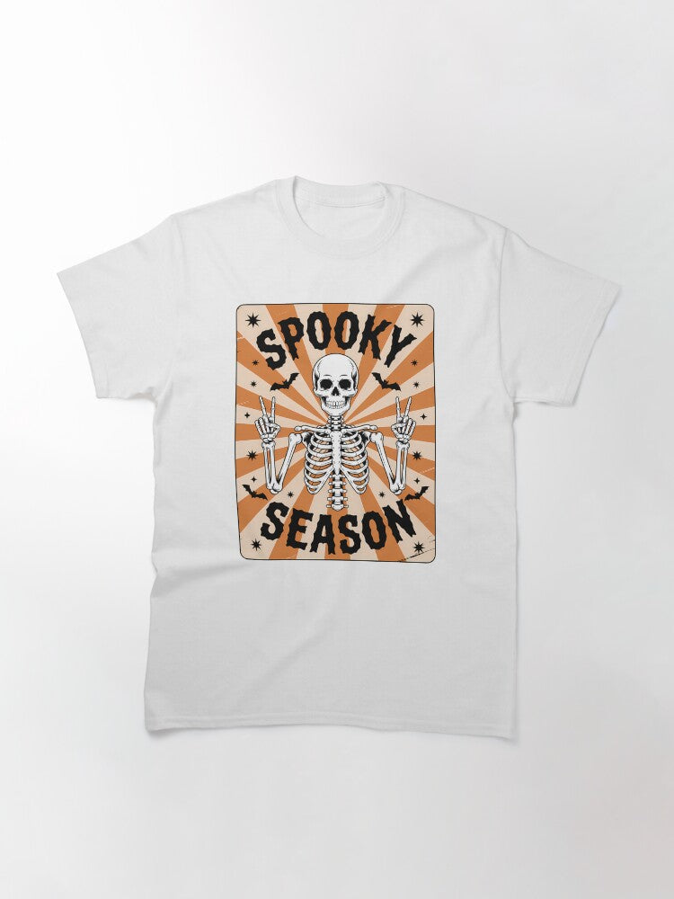 SPOOKY SEASON HALLOWEEN T Shirt SKELETON Classic