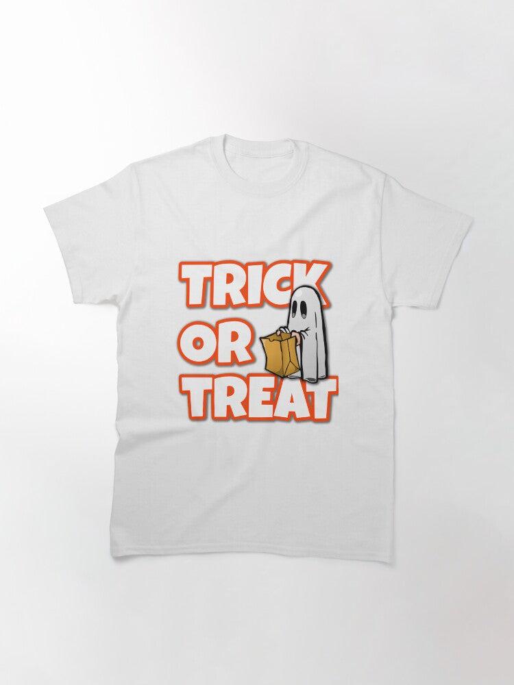 Trick Or Treat Halloween Spooky Ghost Classic T Shirt Minimal Style