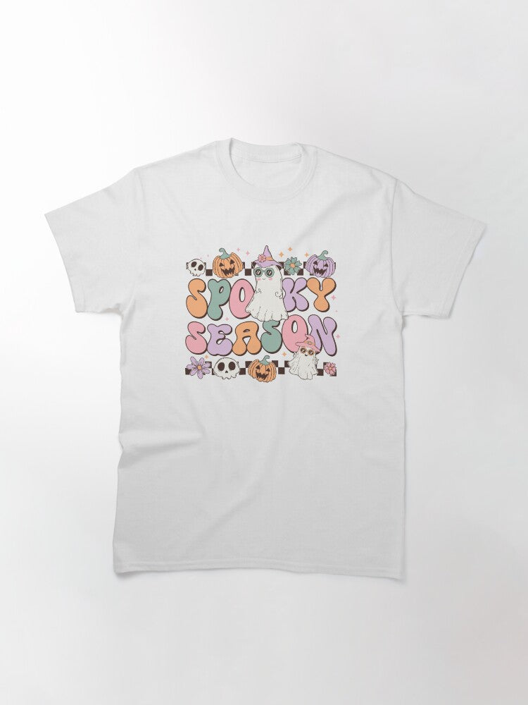 Retro Groovy Halloween Spooky Season Classic T Shirt