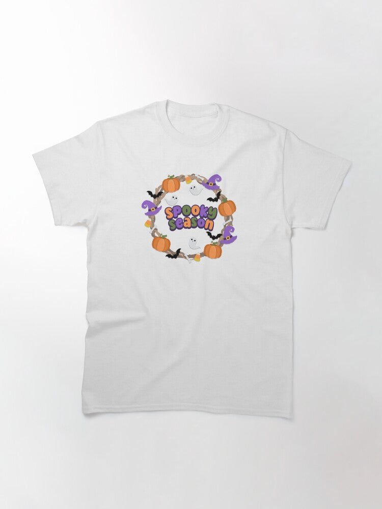 Spooky Season Halloween Wreath Classic T Shirt