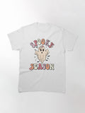 Retro Halloween Floral Ghost Spooky Season Classic T Shirt
