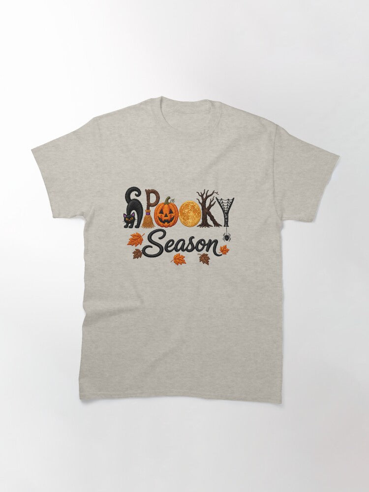 Spooky Season Black Cat Pumpkin Fall Shirt Classic T Shirt