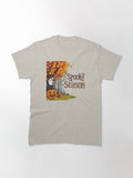 Spooky Season Ghostly Halloween Pumpkins And Autumn Leaves Design Classic T Shirt 2