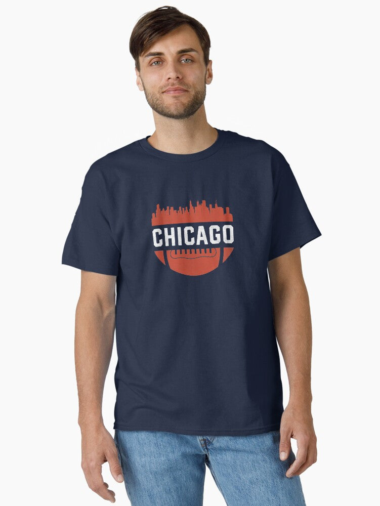 Vintage City Illinois Skyline Retro Football Classic T Shirt T Shirt Minimal Style