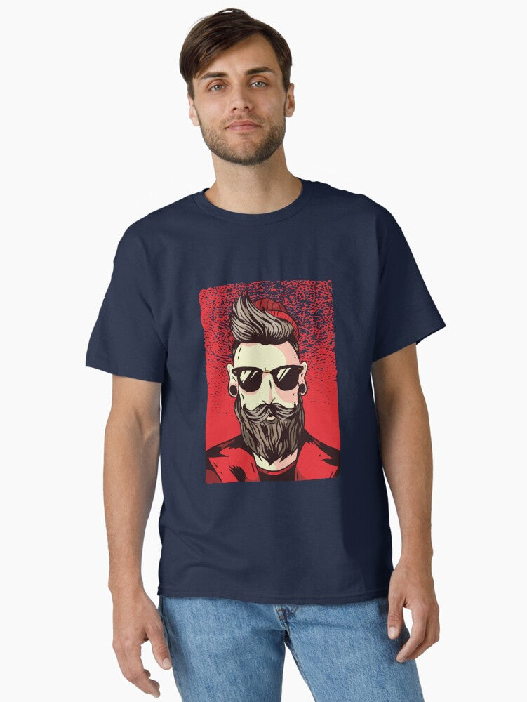Bearded hipster Classic Shirt T Shirt Everyday Wear