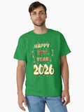 Bold Gold Happy New Year 2026 with Floral Starbursts Classic T Shirt T Shirt Trending US Gift Ready