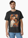 Couple against floral backdrop in painted style greeting card Valentines Anniversary Romance Love Classic Shirt T Shirt