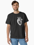 Anatomical Heart White Outline Classic Shirt T Shirt Clean Design