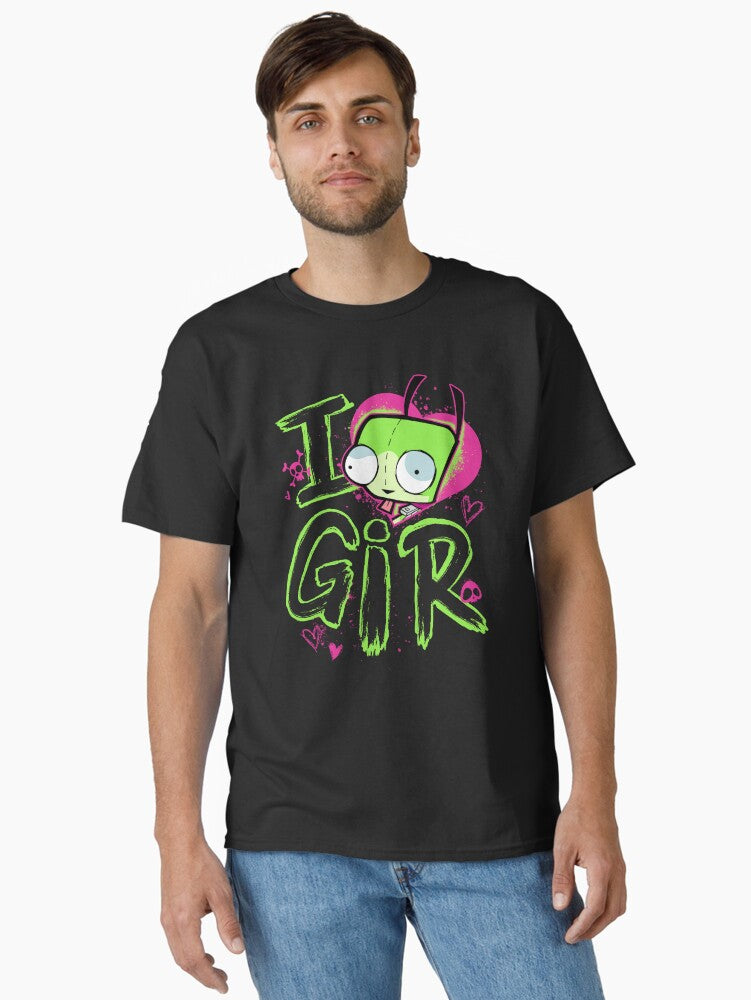 Invader Zim Valentine Day I Love GIR Retro Pop Poster Classic Shirt T Shirt Minimal Style
