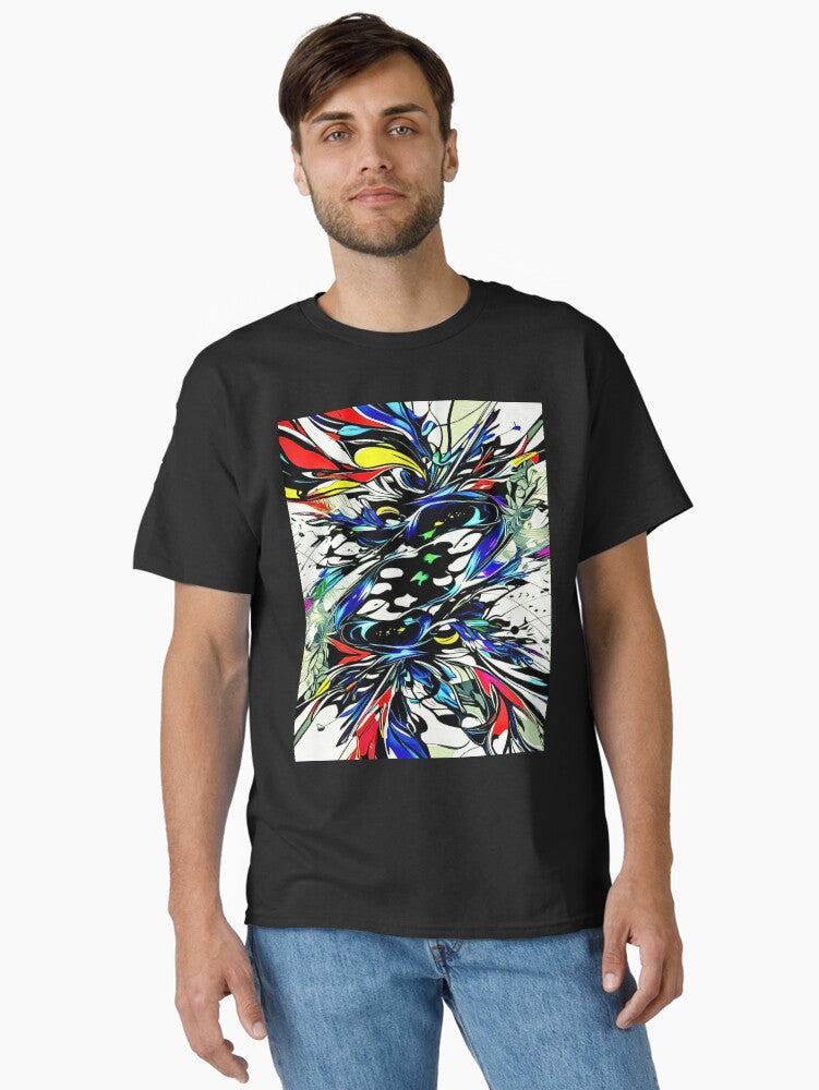 Nebula Fusion Camo Vibrant Rainbow Dynamic Abstract Pattern Classic T Shirt T Shirt Premium Quality Hot Search US