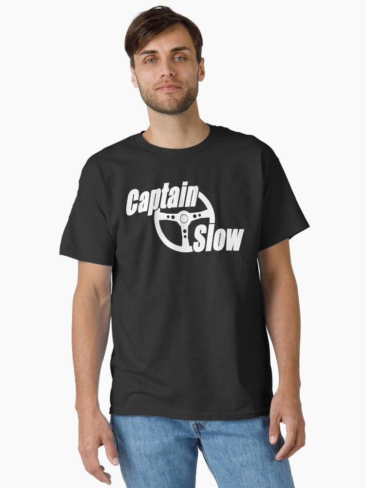 Captain Slow Petrolhead white logo Classic T Shirt T Shirt Viral TikTok Daily Wear