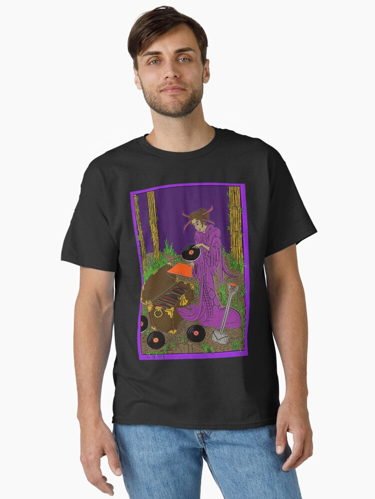 Digging Vinyl Records Geisha Treasure Chest Ukiyo Design for DJ and Wax Fanatics Classic Shirt T Shirt Clean Design