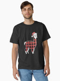 Red Plaid Llama Christmas Lights Pajamas Adult Kids Classic T-Shirt | Premium Unisex T-Shirt, Trending Graphic Tee
