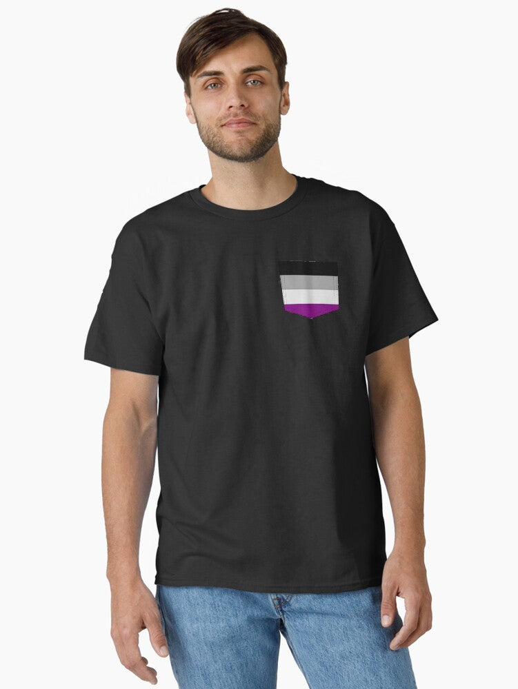 Asexual Pride Pocket Classic Shirt T Shirt Everyday Wear