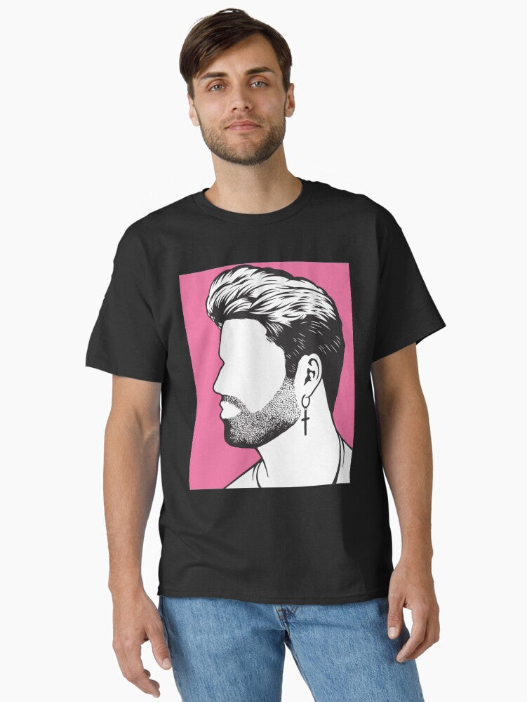 Pink background George image black gift Classic T Shirt T Shirt Generic Icon Style